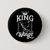 King of the Wings Funny Chicken Grillen Barbecue Button (Vorderseite)