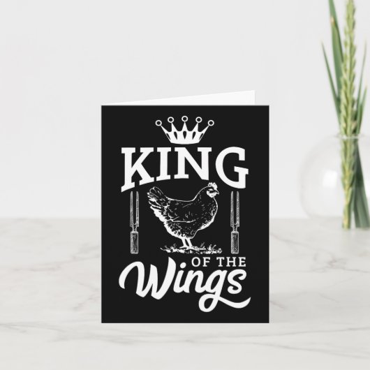 King of the Wings Funny Chicken Grillen Barbecue Karte (Vorderseite)