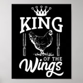 King of the Wings Funny Chicken Grillen Barbecue Poster (Vorne)