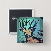 King Of The Wood /// Hirsch / Deer Button Pin (Vorne & Hinten)