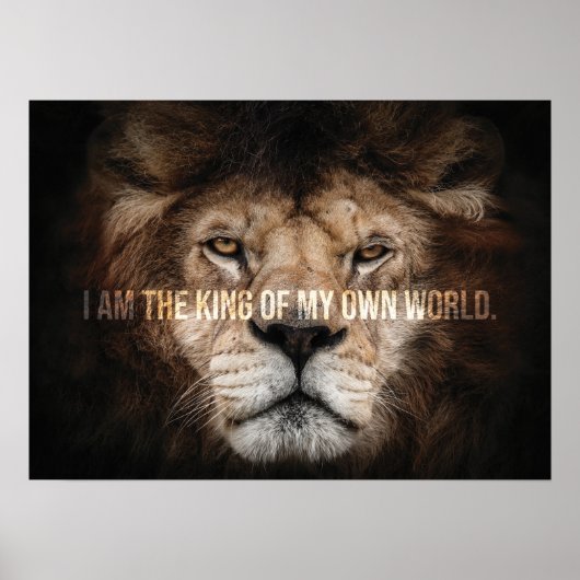 King of the World - Motivierend Erfolg der Lion Poster (Vorne)