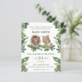 King or Queen Jungle Lions Baby Gender Reveal (Stehend Vorderseite)