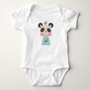 King Panda Baby Jersey Bodysuit Strampler