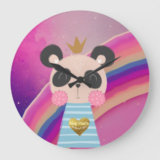King Panda Round Acrylic Wall Clock Große Wanduhr