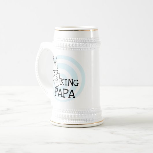 King Papa T - Shirt und Geschenke Bierglas (Vorderseite Links)