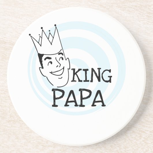 King Papa T - Shirt und Geschenke Getränkeuntersetzer (Vorne)