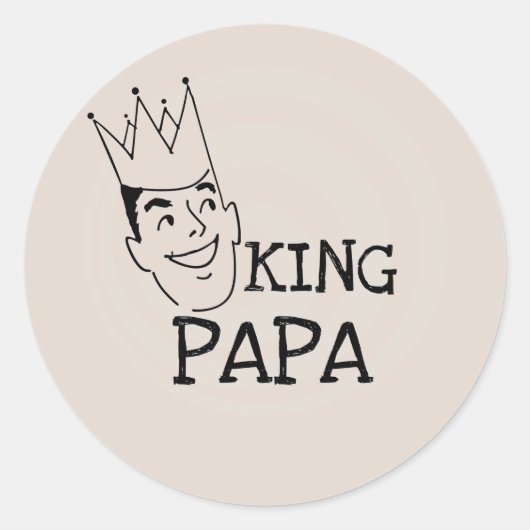 King Papa T - Shirt und Geschenke Runder Aufkleber (Vorderseite)
