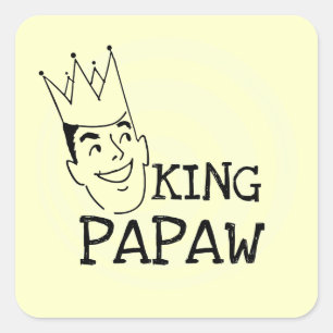 King Papaw T - Shirt und Geschenke Quadratischer Aufkleber