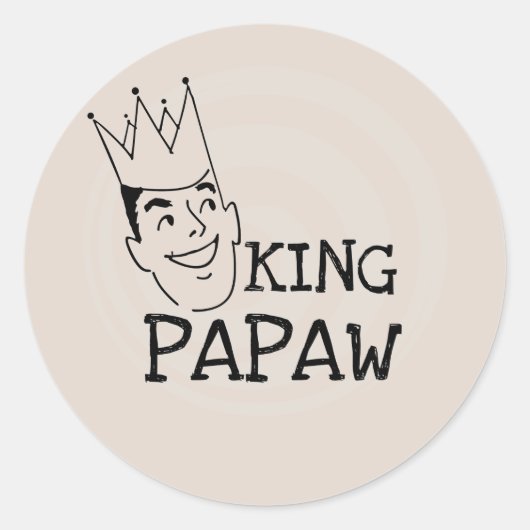 King Papaw T - Shirt und Geschenke Runder Aufkleber (Vorderseite)