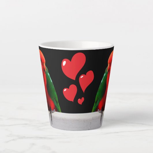 King Parrots in Liebe Latte Tasse (Vorderseite)