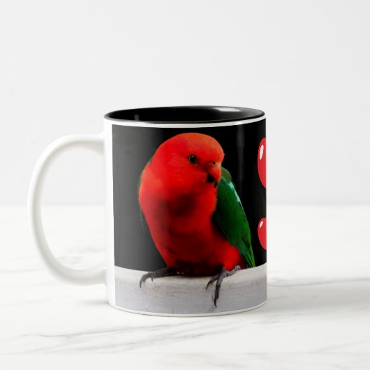 King Parrots in Liebe Zwei-Tone-Tasse Zweifarbige Tasse (Links)
