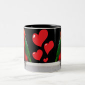 King Parrots in Liebe Zwei-Tone-Tasse Zweifarbige Tasse (Mittel)