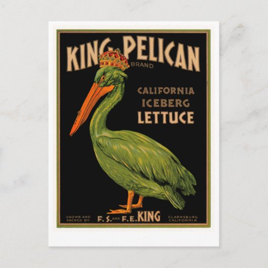 King Pelican Brand Lettuce Postkarte (Vorderseite)