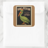 King Pelican Brand Lettuce Quadratischer Aufkleber (Tasche)