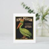 King Pelican Lettuce Postkarte (Stehend Vorderseite)