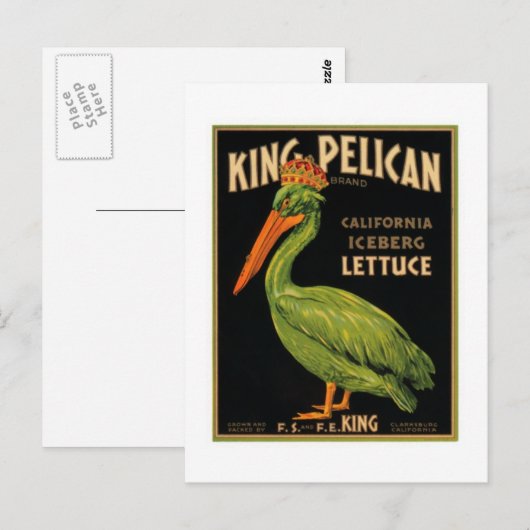 King Pelican Lettuce Postkarte (Vorne/Hinten)