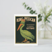 King Pelican Lettuce Vintag Crate Label Postkarte (Stehend Vorderseite)