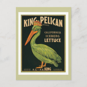 King Pelican Vintag Label Postkarte