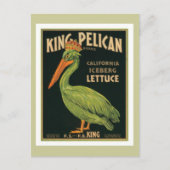 King Pelican Vintag Label Postkarte (Vorderseite)