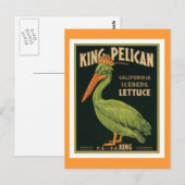 King Pelican Vintag Label Postkarte (Vorne/Hinten)