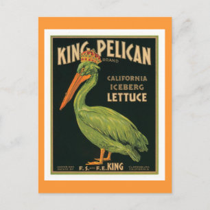 King Pelican Vintag Label Postkarte