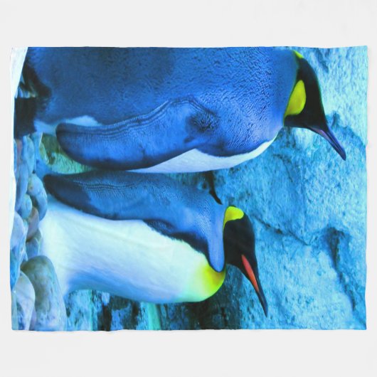 King Penguin Couple Fleecedecke (Vorderseite (Horizontal))