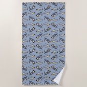 King Penguin Frenzy Swim Handtuch (blau) (Vorderseite)