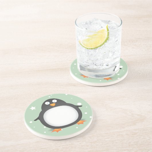 King Penguin Getränkeuntersetzer (Seite)