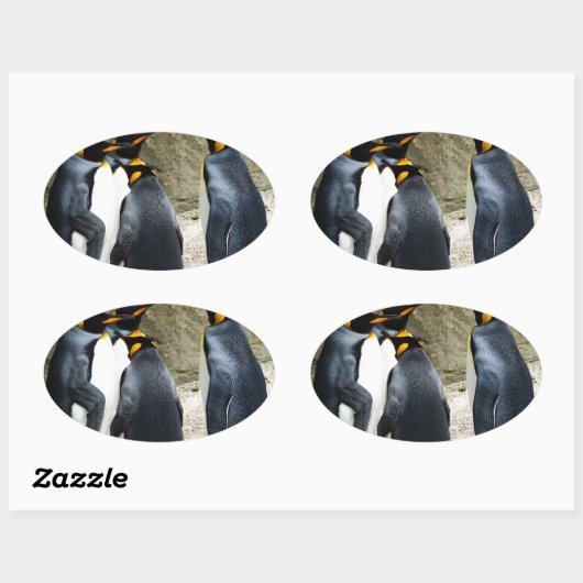 King Penguin Ovaler Aufkleber (Blatt)