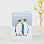 King Penguin Pair Kissing Weihnachten essbar Karte (Gelbe Blume)