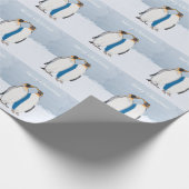 King Penguin Pair Kissing Weihnachten Geschenkpapier (Ecke)
