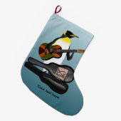 King Penguin Reggae Guitar Großer Weihnachtsstrumpf (Vorderansicht (hängend))