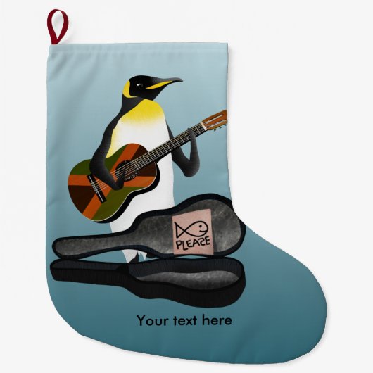 King Penguin Reggae Guitar Großer Weihnachtsstrumpf (Vorderseite)