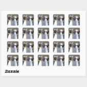 King Penguins Quadratischer Aufkleber (Blatt)