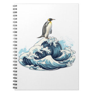 King Penquin Surfwellen Notizblock