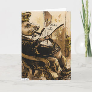 King Pig liest seine Zeitung Karte