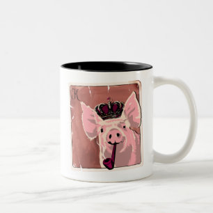 King Pig Zwei-Tone-Kaffee-Tasse Zweifarbige Tasse