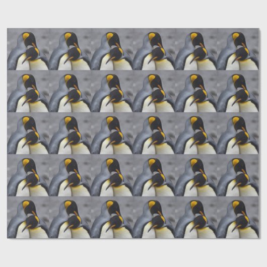 King Pinguine in Liebe Wrapping Paper Geschenkpapier (Flach)