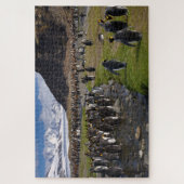 King Pinguine und Gebirge in Südgeorgien Puzzle (Vertikal)