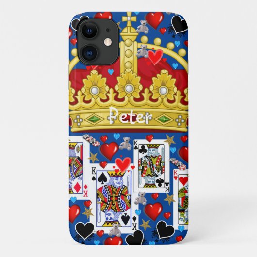 King Playing Card iPhone Case (Rückseite)