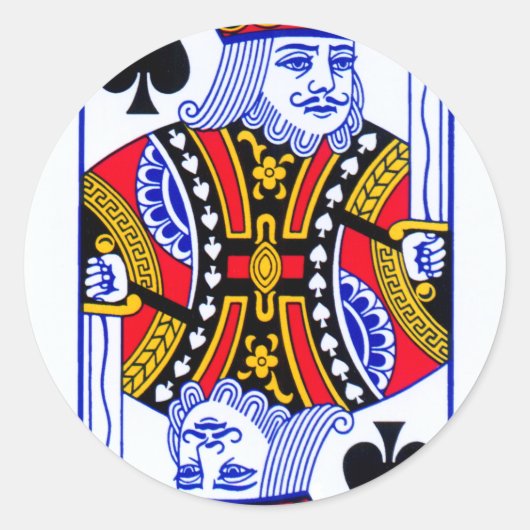 King Playing Card Runder Aufkleber (Vorderseite)
