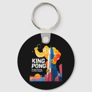 King Pong Lustiger Tischtennis-Fan Poster-Stil Schlüsselanhänger