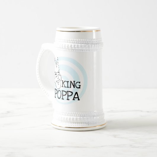 King Poppa T - Shirt und Geschenke Bierglas (Vorderseite Links)