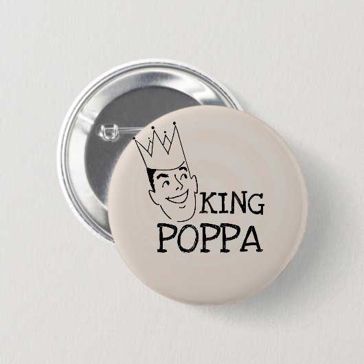 King Poppa T - Shirt und Geschenke Button (Vorne & Hinten)