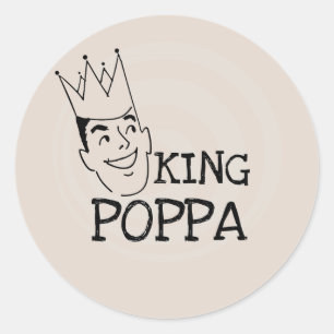 King Poppa T - Shirt und Geschenke Runder Aufkleber