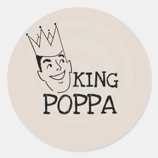 King Poppa T - Shirt und Geschenke Runder Aufkleber (Vorderseite)
