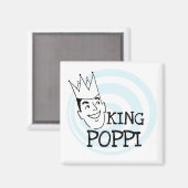 King Poppi T - Shirt und Geschenke Magnet (Vorderseite/Rückseite)