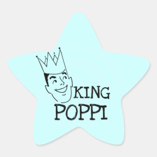 King Poppi T - Shirt und Geschenke Stern-Aufkleber
