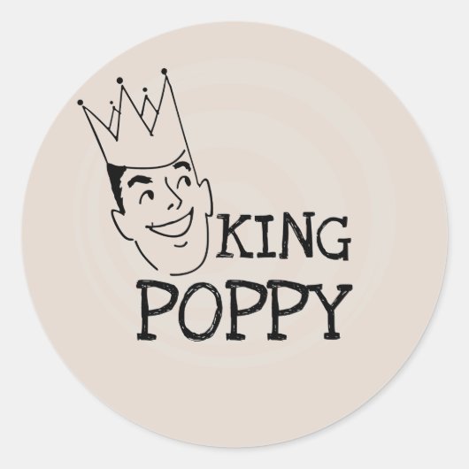 King Poppy T - Shirt und Geschenke Runder Aufkleber (Vorderseite)