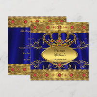 King Prince Royal Blue Regal Red Crown Geburtstag